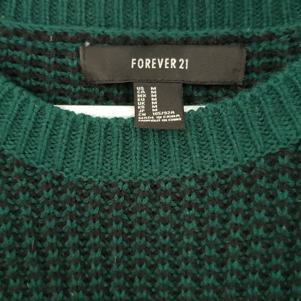 F21 Green & Black Sweater